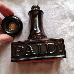 VTG 70's Avon Paid Stamp Decanter Spicy After Shave